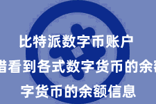比特派数字币账户  你不错看到各式数字货币的余额信息